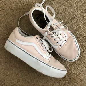 CUSTOM platform blush Vans